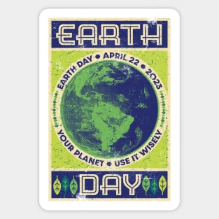 Vintage Style Earth Day Sticker